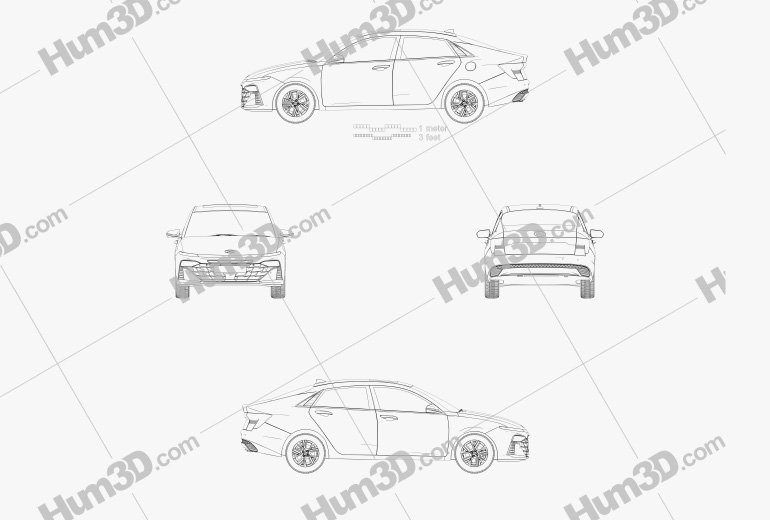 Hyundai Verna Turbo 2023 蓝图
