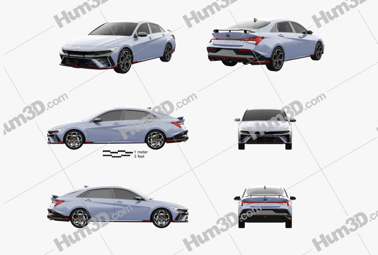 Hyundai Elantra N 2023 Blueprint Template