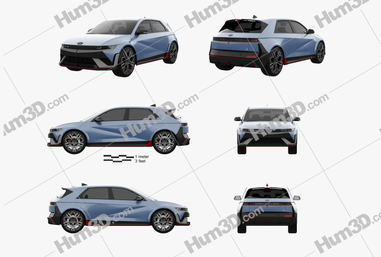 Hyundai Ioniq 5 N 2023 Blueprint Template