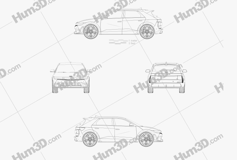 Hyundai Ioniq 5 N 2023 Чертеж