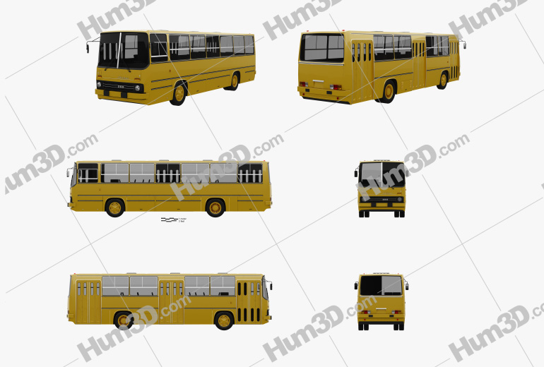 Ikarus 260-01 bus 1981 Blueprint Template