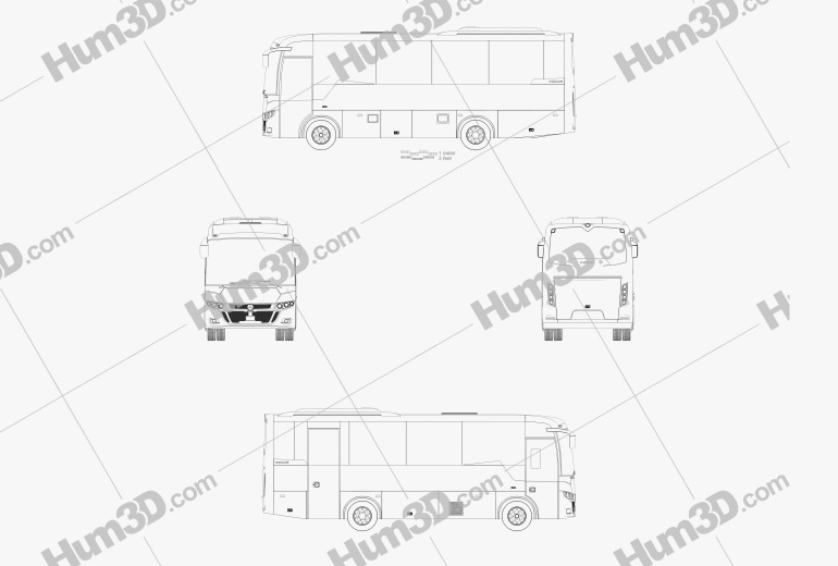 Indcar Next L8 MB Autobus 2017 Blueprint