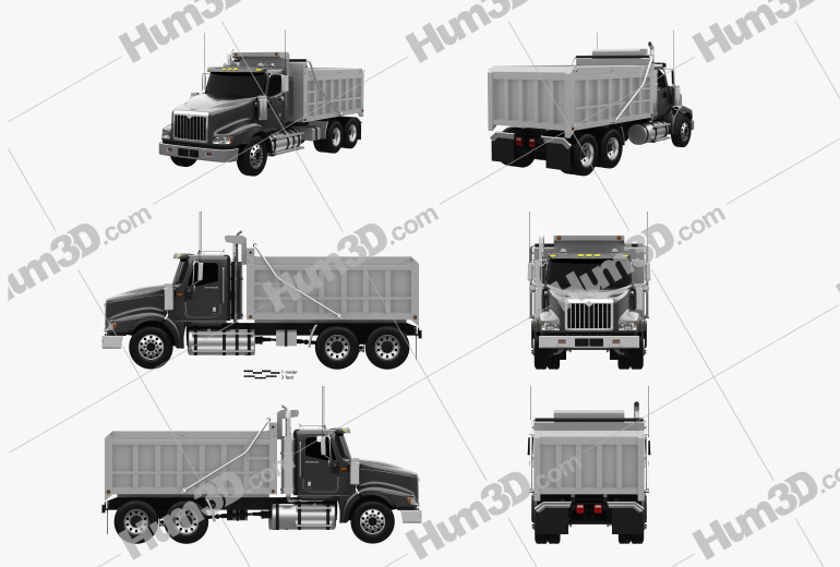 International Paystar Dump Truck 2014 Blueprint Template
