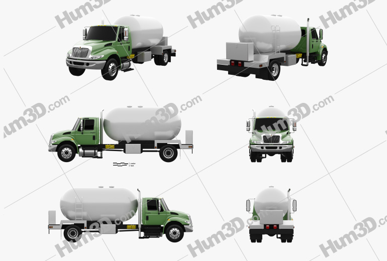 International Durastar Tanker Truck 2014 Blueprint Template
