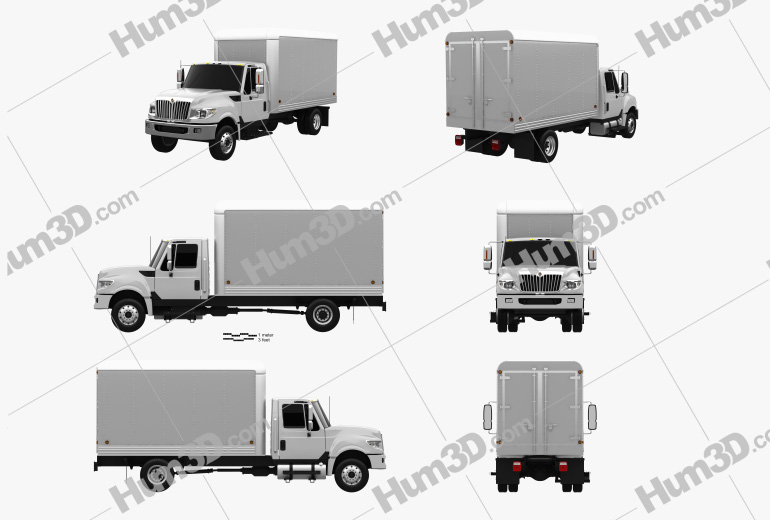 International Terrastar Box Truck 2014 Blueprint Template