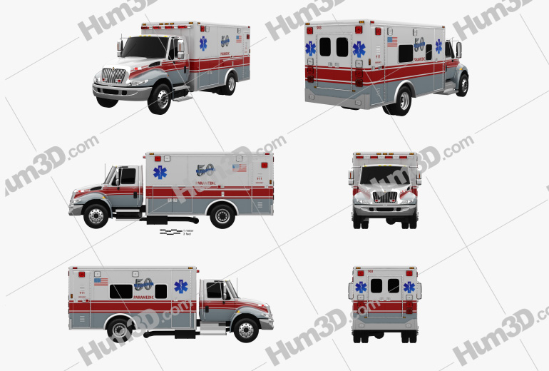 International Durastar Ambulance 2014 Blueprint Template