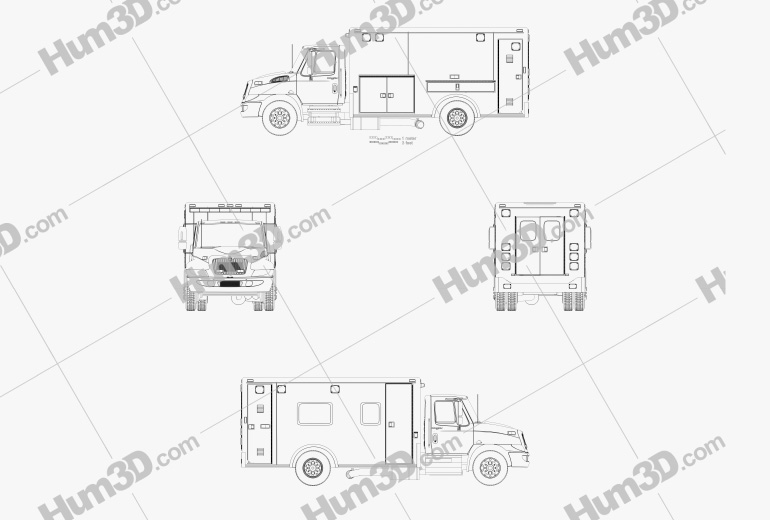 International Durastar 救急車 2002 設計図