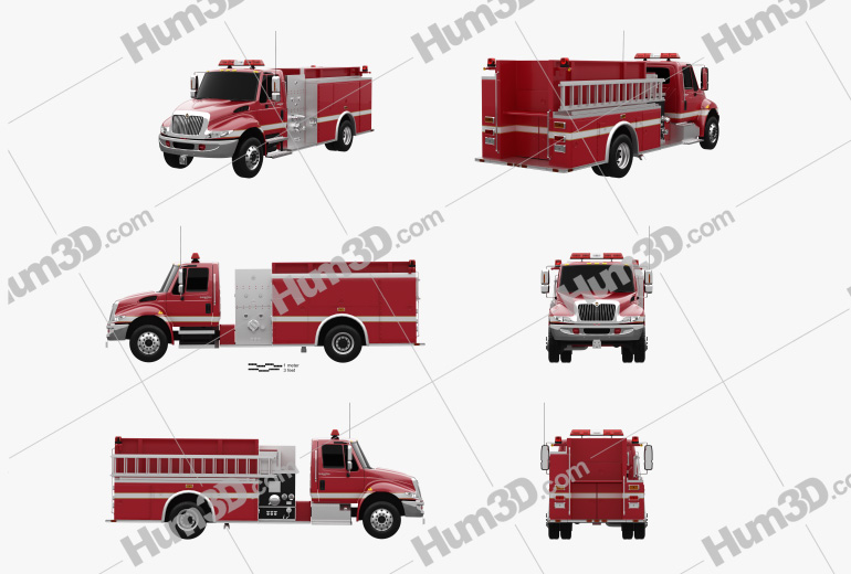 International Durastar Fire Truck 2014 Blueprint Template