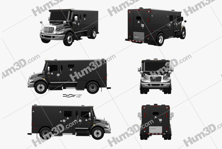 International Durastar Armored Cash Truck 2014 Blueprint Template