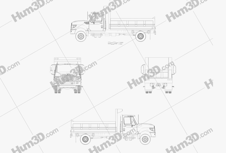 International TerraStar Dump Truck 2015 Blueprint