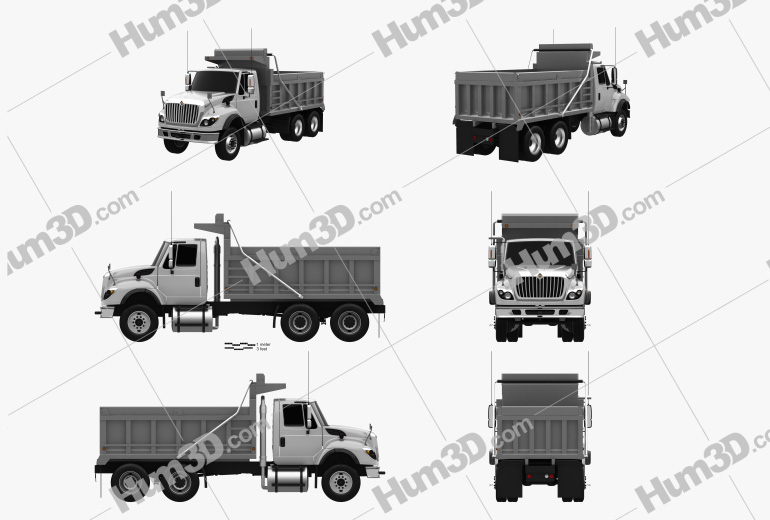 International WorkStar Dump Truck 2015 Blueprint Template