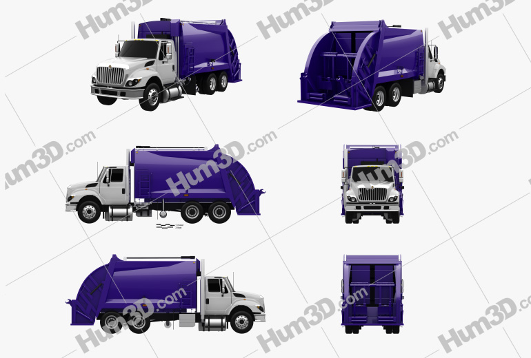 International WorkStar Garbage Truck Rolloffcon 2015 Blueprint Template