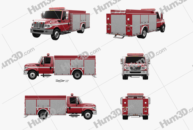 International TerraStar Fire Truck 2015 Blueprint Template