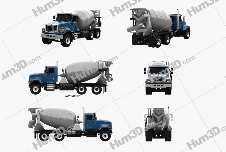 International HX515 Mixer Truck 2020 Blueprint Template