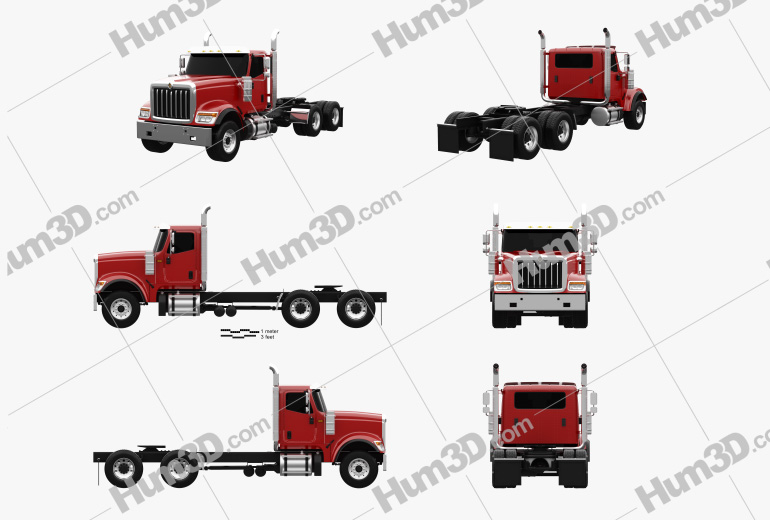 International HX520 Tractor Truck 2020 Blueprint Template