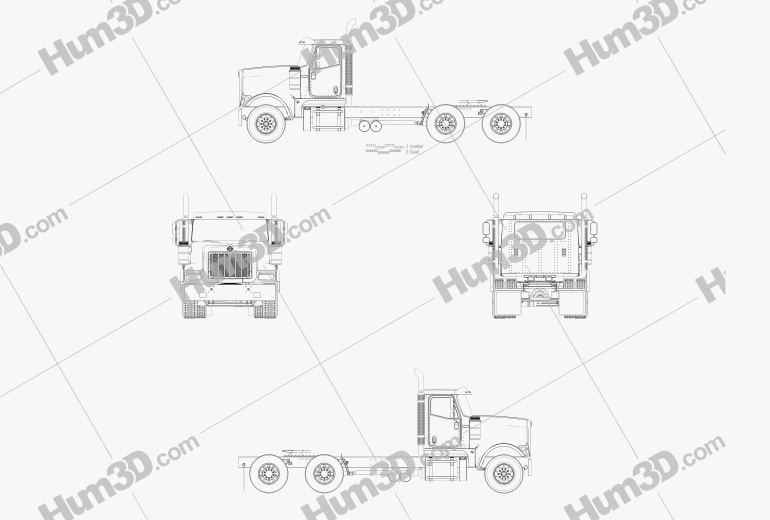 International HX520 Tractor Truck 2020 Blueprint