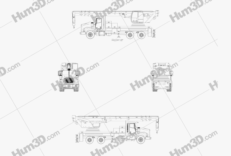International HX620 Camion con Gru 2019 Blueprint