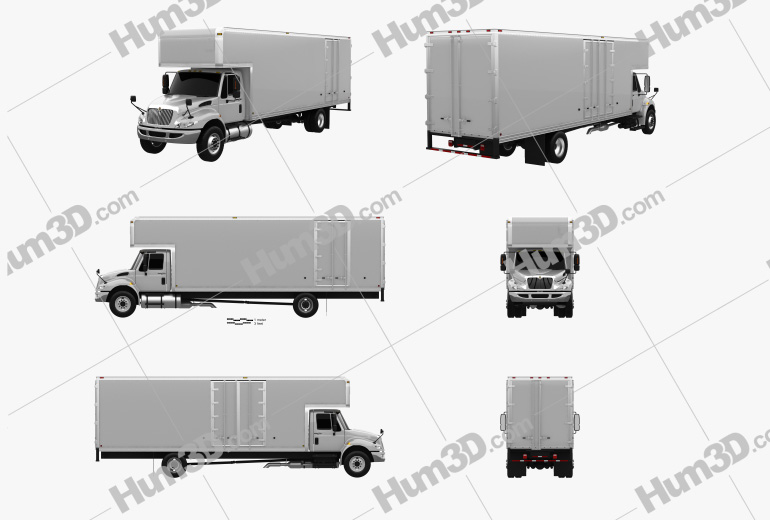 International Durastar 4700 Box Truck 2010 Blueprint Template