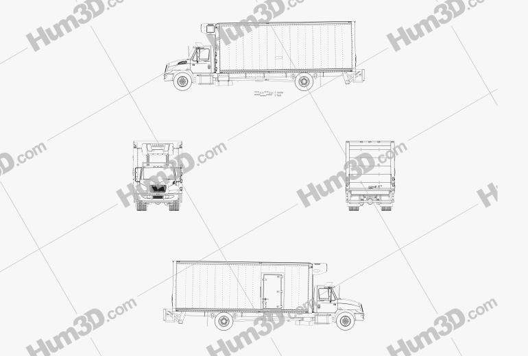 International Durastar 4300 Refrigerator Truck 2007 Blueprint