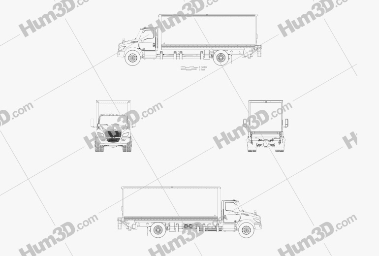 International eMV Camion Caisse 2022 Blueprint