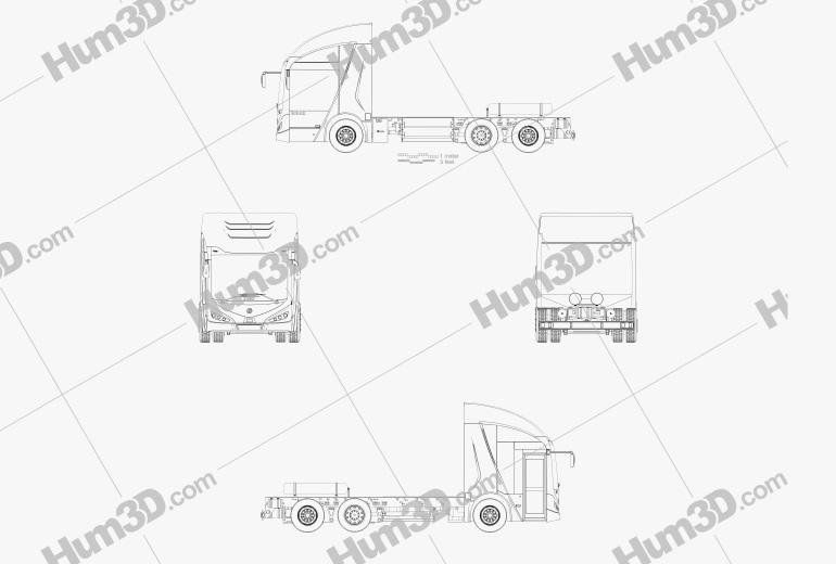 Irizar IE Truck Chassis Truck 2022 Blueprint
