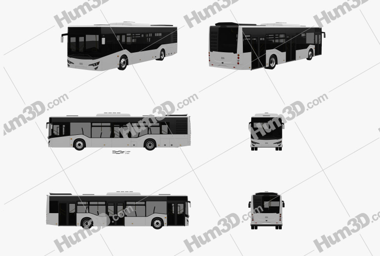 Isuzu Citiport bus 2015 Blueprint Template