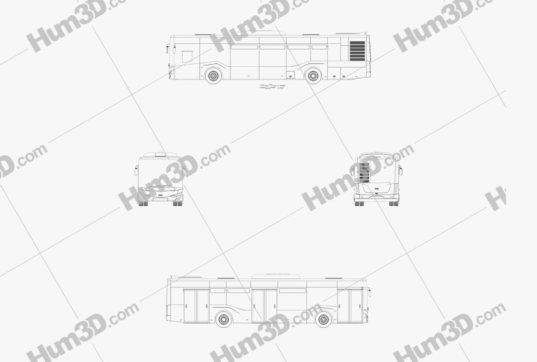 Isuzu Citiport Autobús 2015 Blueprint