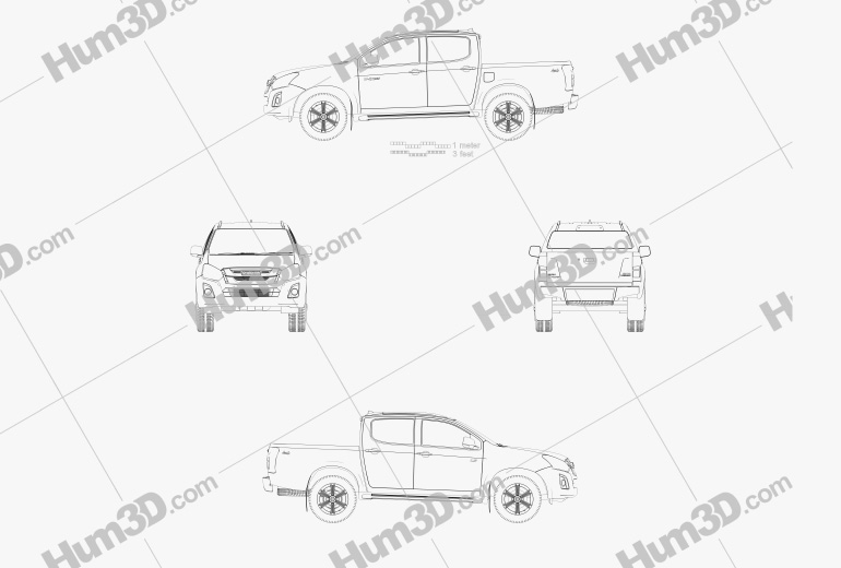 Isuzu D-Max Double Cab Ute LS 2020 Blueprint