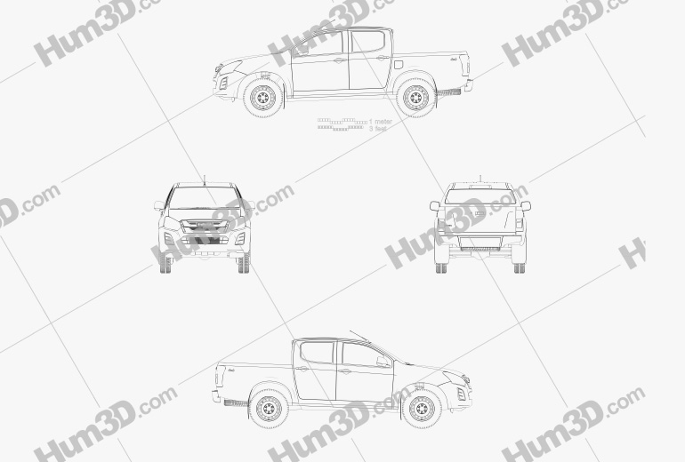 Isuzu D-Max Double Cab Ute SX 2020 Blueprint