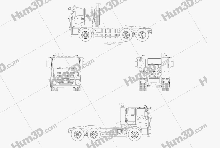 Isuzu Giga Max Camión Tractor 2015 Blueprint