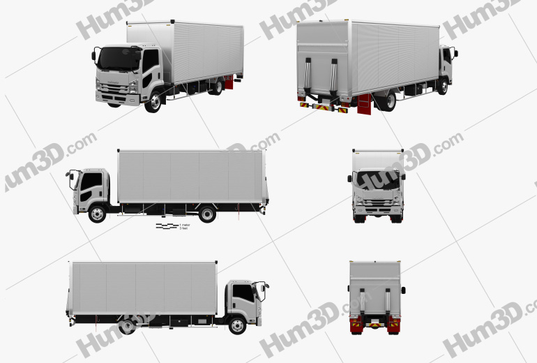 Isuzu Forward Box Truck 2021 Blueprint Template