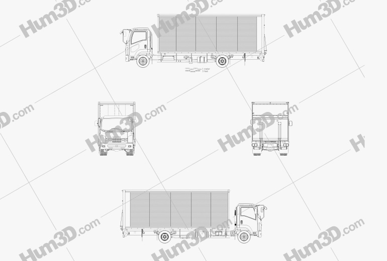 Isuzu Forward 箱型トラック 2021 ブループリント