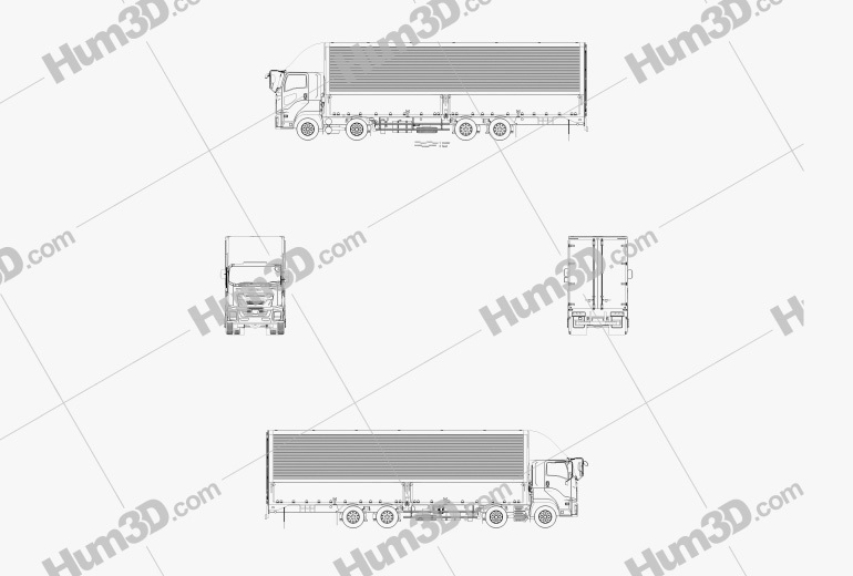 Isuzu Giga Kofferfahrzeug 4-Achser 2021 Blueprint