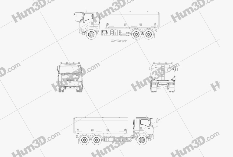 Isuzu FVM Tankwagen 2021 Blueprint