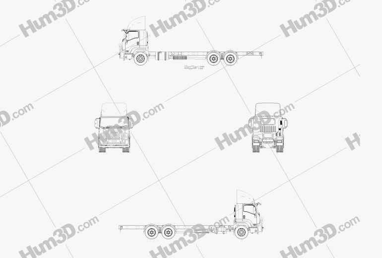 Isuzu FXY Chassis Truck 2021 Blueprint