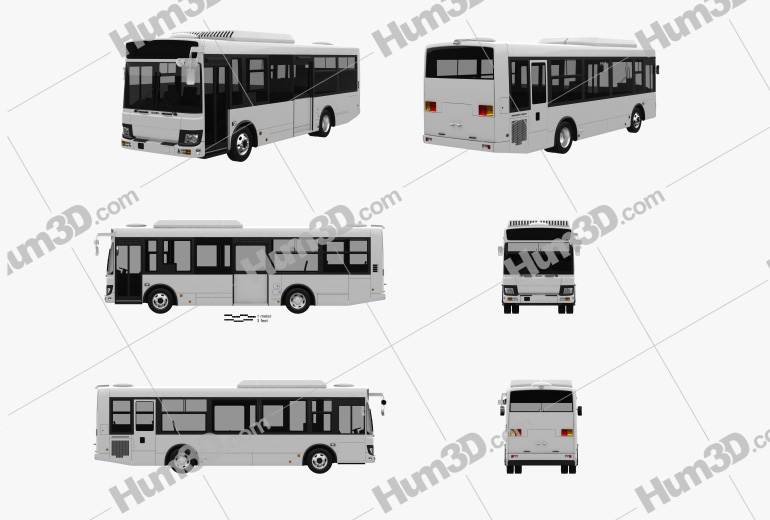Isuzu Erga Mio L1 bus 2019 Blueprint Template