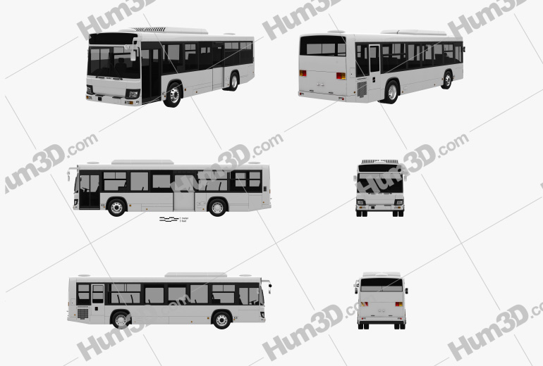 Isuzu Erga Mio L2 bus 2019 Blueprint Template