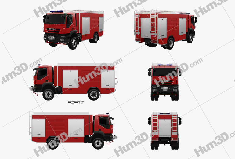 Iveco Trakker Fire Truck 2012 Blueprint Template