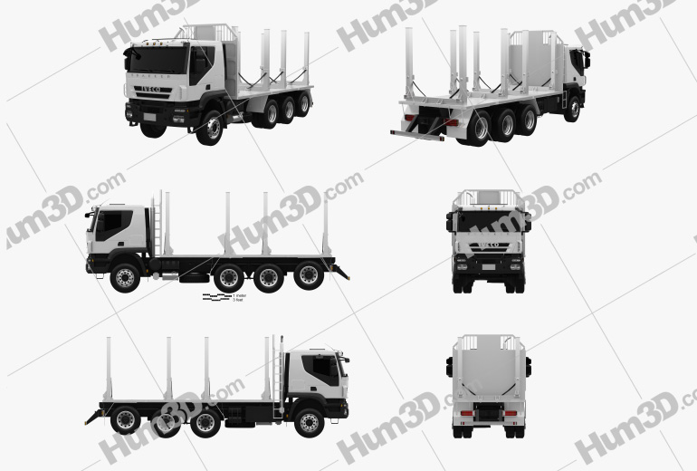Iveco Trakker Log Truck 2012 Blueprint Template