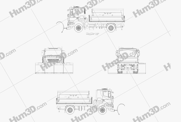 Iveco Trakker Snow Plow Truck 2012 Blueprint