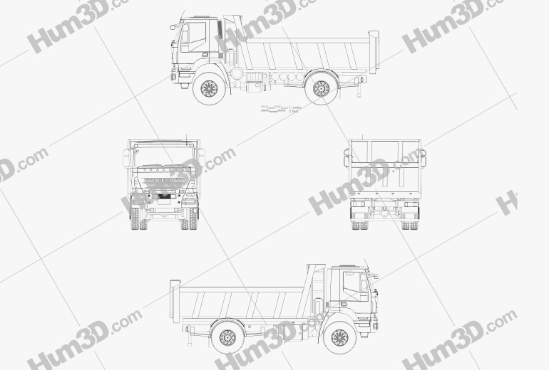 Iveco Trakker ダンプトラック 2012 設計図