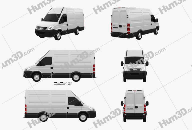 Iveco Daily Panel Van 3300 H2 2008 Blueprint Template