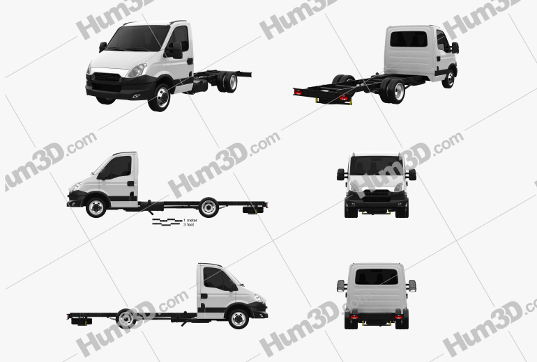 Iveco Daily Single Cab Chassis 2012 Blueprint Template