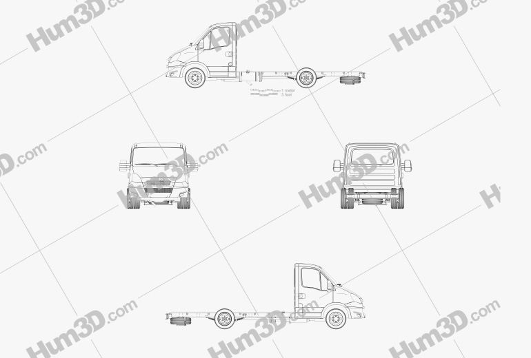 Iveco Daily Single Cab Chassis 2012 Blueprint
