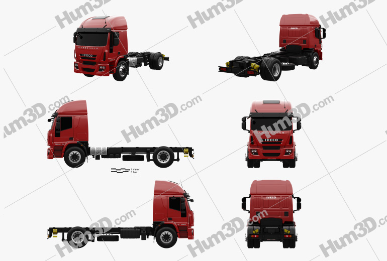 Iveco EuroCargo Chassis Truck 2013 Blueprint Template