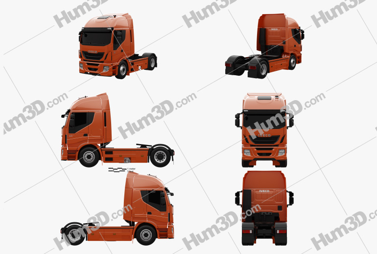 Iveco Stralis (500) Tractor Truck 2012 Blueprint Template