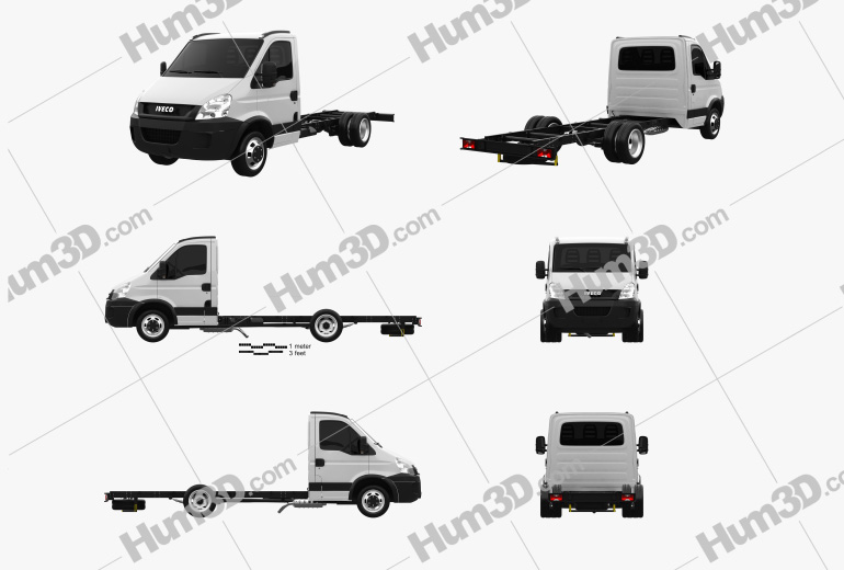 Iveco Daily Single Cab Chassis L1 2011 Blueprint Template