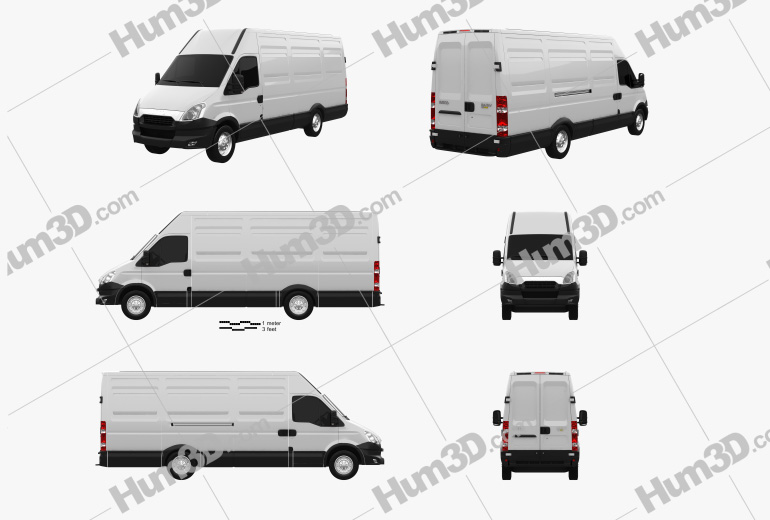 Iveco Daily Panel Van H2 2011 Blueprint Template