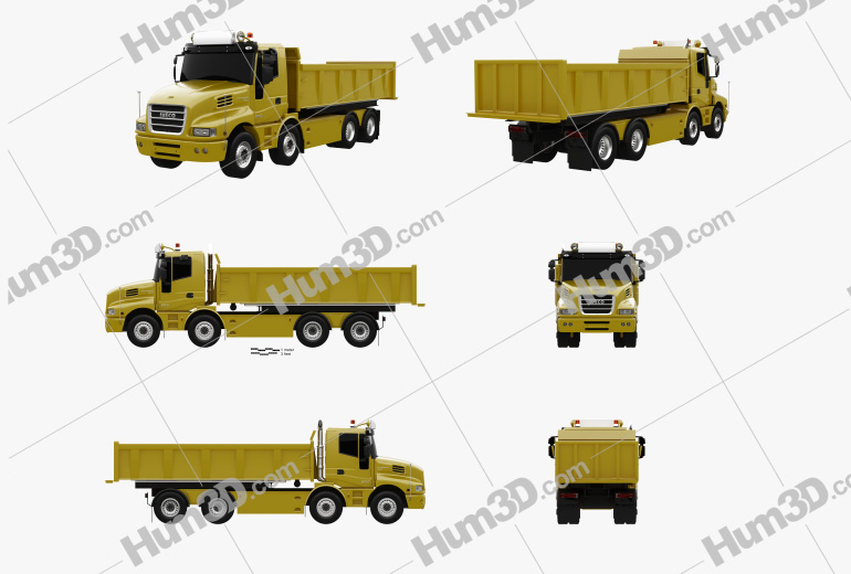 Iveco Strator Tipper Truck 2014 Blueprint Template