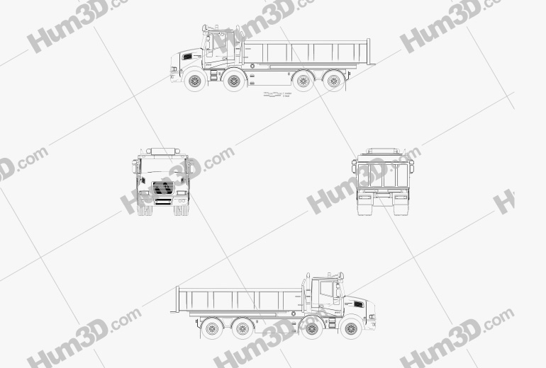 Iveco Strator Tipper Truck 2014 Blueprint